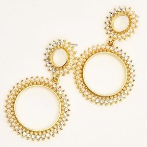 Half & Half Gold Hoop Earrings